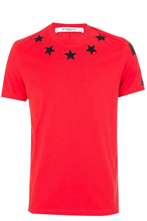 givenchy red stars shirt|Givenchy t shirt size chart.